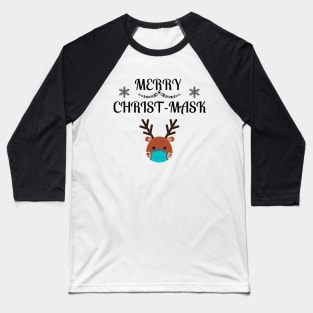 Merry Christmask Quarantine Reindeer Baseball T-Shirt